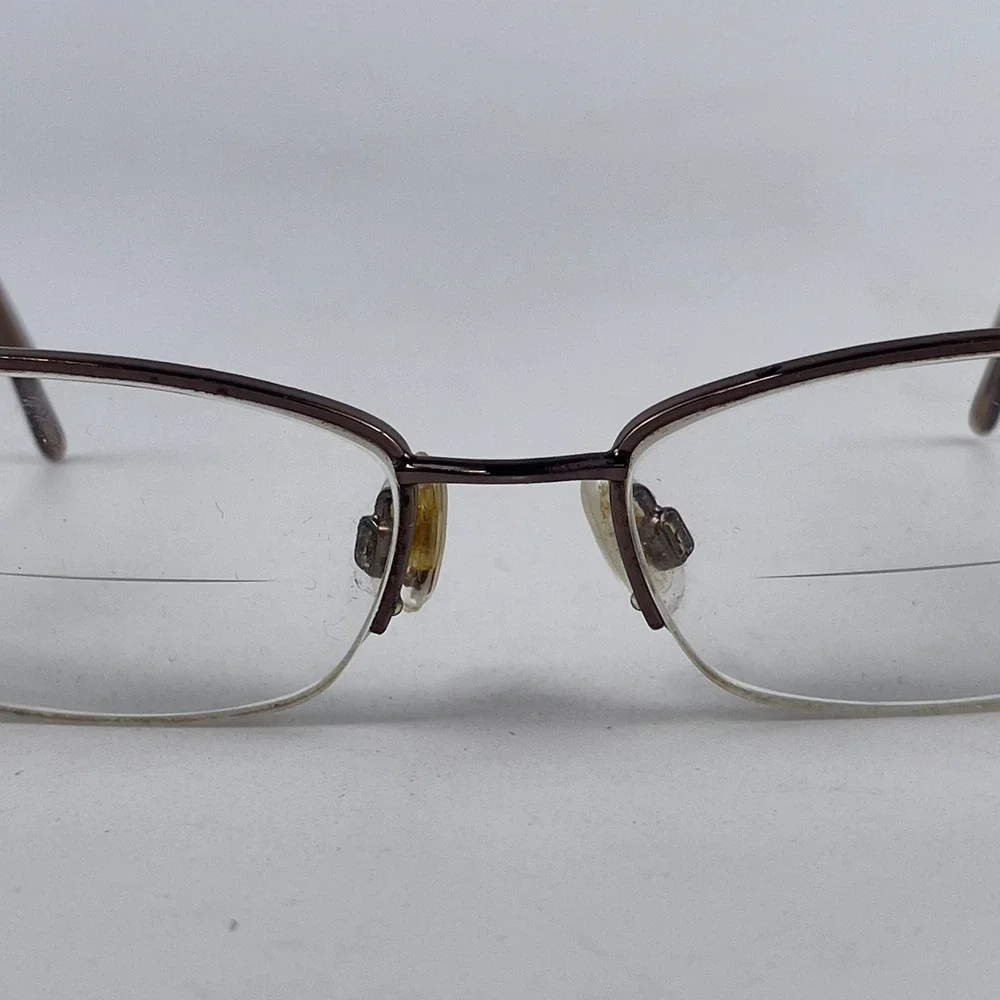 Anne Klein AK5003-208 Women Eyeglasses Frame Brown Plastic Half Rim 52-17-140 mm